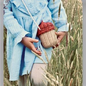Acorn rattan crossbody bag!